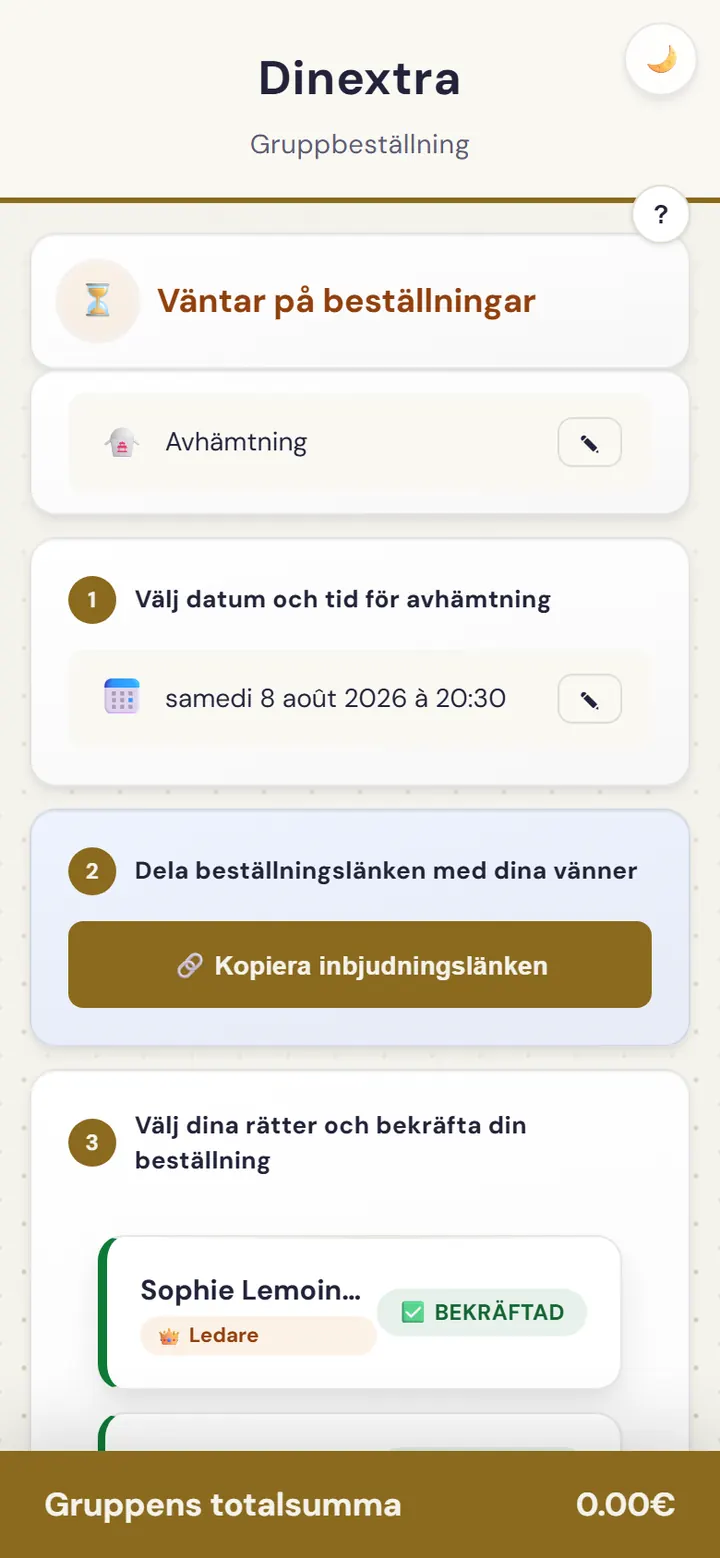 Sammanfattning av en gruppbeställning